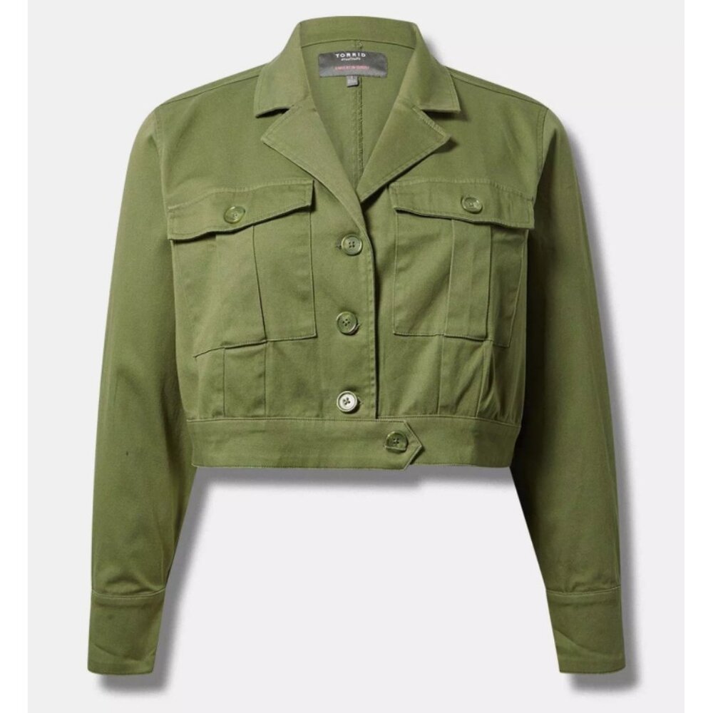 NWT Torrid 1 Twill Safari Jacket 1X 14 16